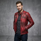 Men's Red Leather Jacket