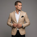 Men's Beige Leather Blazer