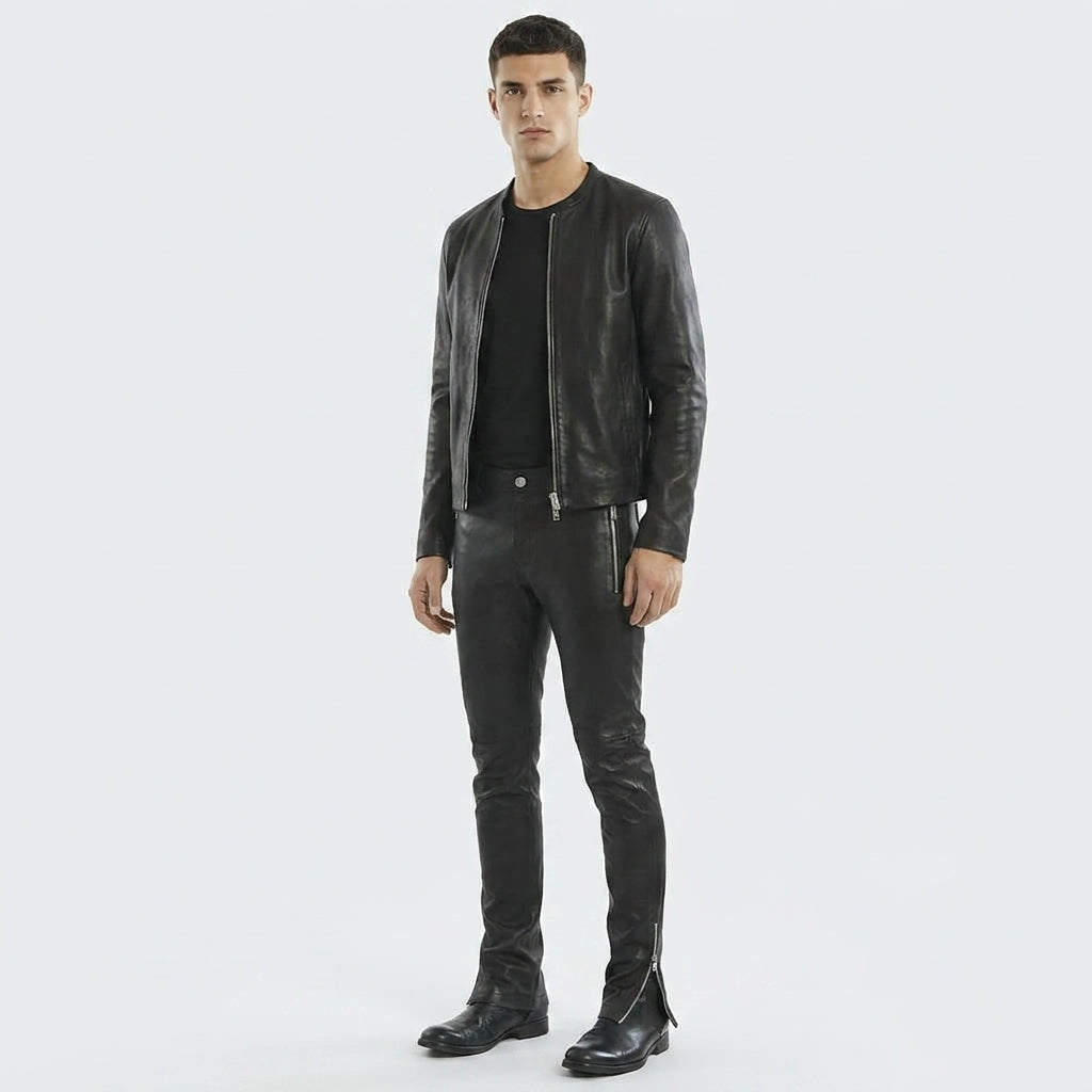Men’s Leather Biker Pants – Motorcycle Riding Pants