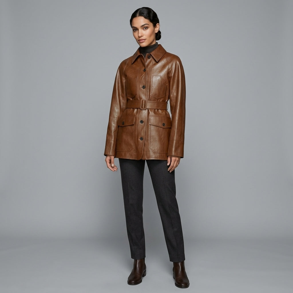 Women's Brown Leather Jacket