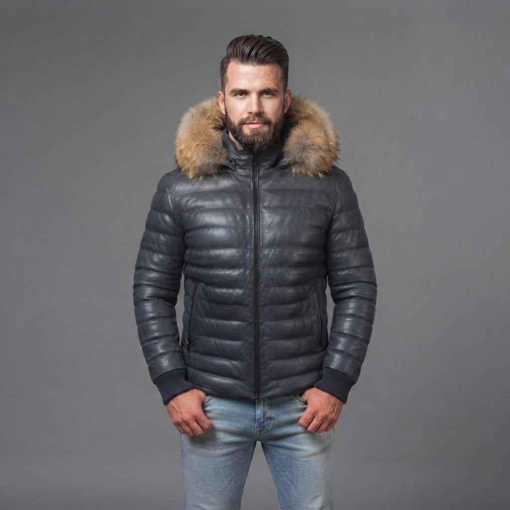 Men's Grey Puffer Jacket