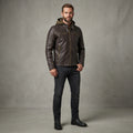 Hooded Leather Jacket For Men