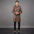 Brown Leather Duster Coat