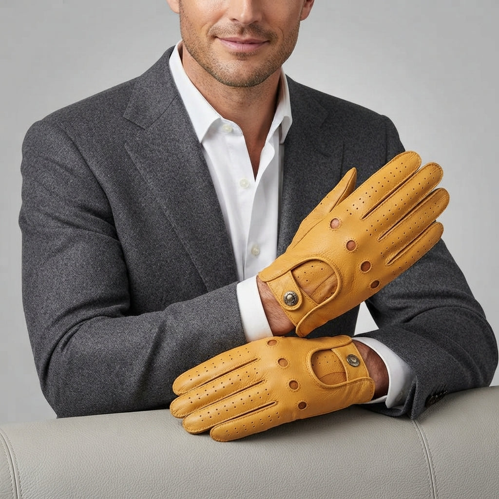 Men's Tan Leather Gloves - Leather Outlet