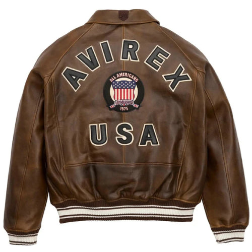 Avirex Vintage Icon Jacket In Brown Color Leather Outlet