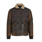 Herren B3 Vintage Braune Shearling Lederjacke