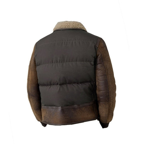 Herren B3 Vintage Braune Shearling Lederjacke