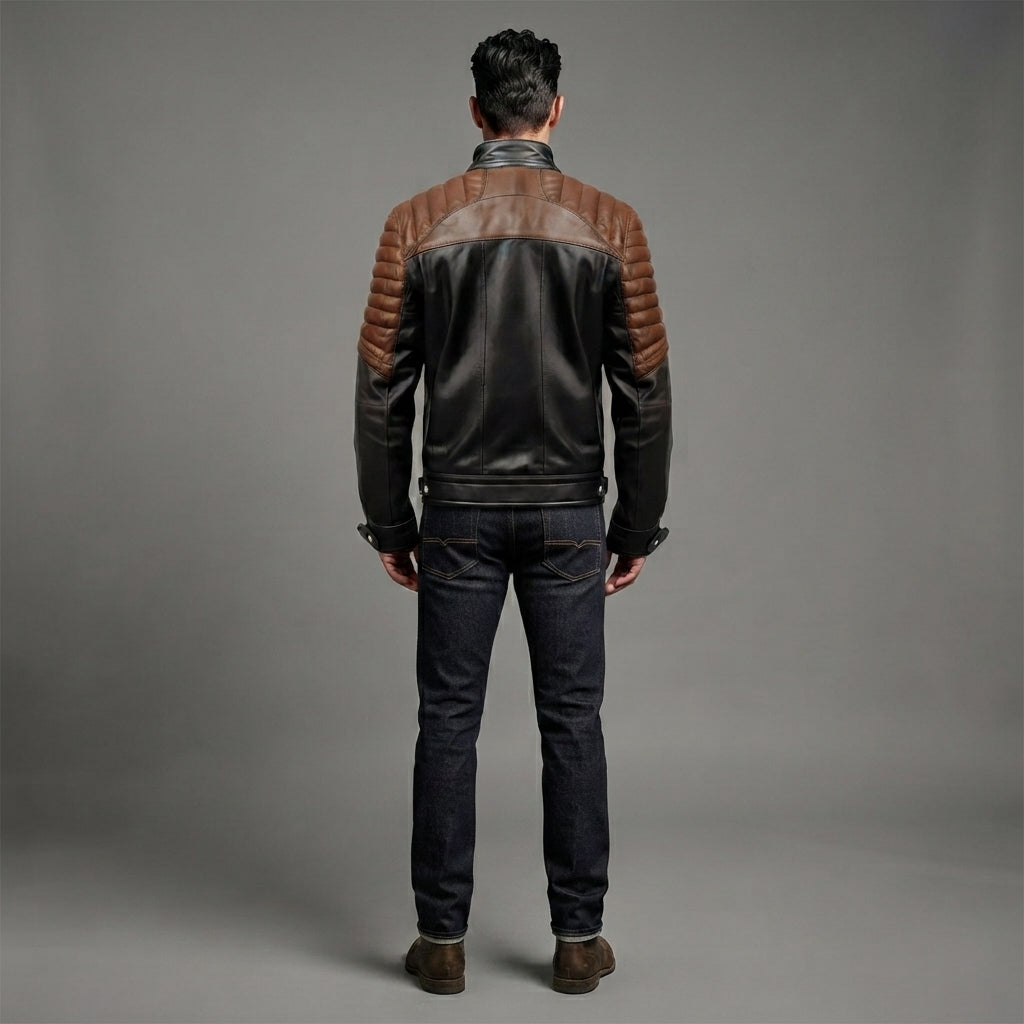 Men's Brown Cafe Racer Jacket