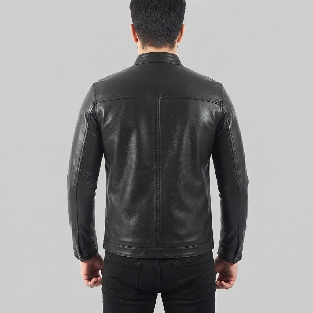 Men's Black Biker Jacket