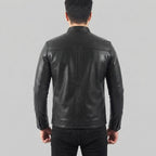 Men's Shinny Black Biker Jacket