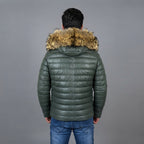 Goose Down Puffer Jacket for Men in Bomber Style
