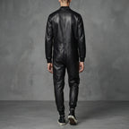 Men's Black Leather Jumpsuit