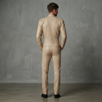 Men's Biege Leather Jumpsuit
