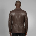 Men's Brown Leather Blazer