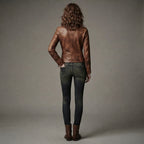 Women's  Brown distressed Leather Jacket