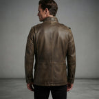 Men's Vintage Brown Genuine Field Leather Jacket