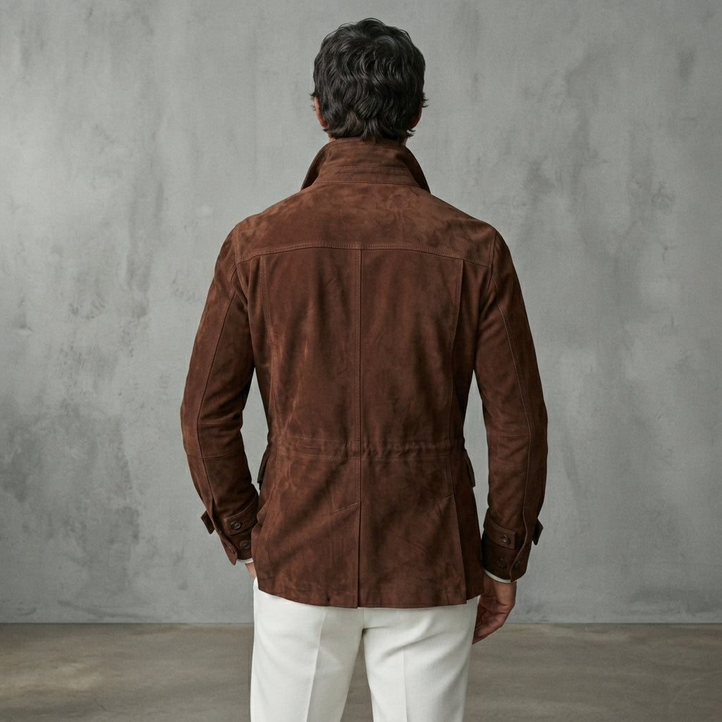 Men's Brown Field Leather Jacket