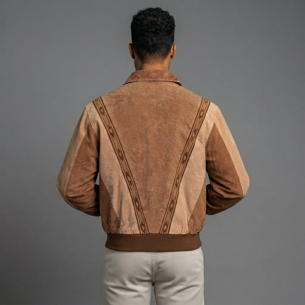 Men's camel Brown Scully Leather Jacket