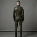 Men's Green Leather Jumpsuit