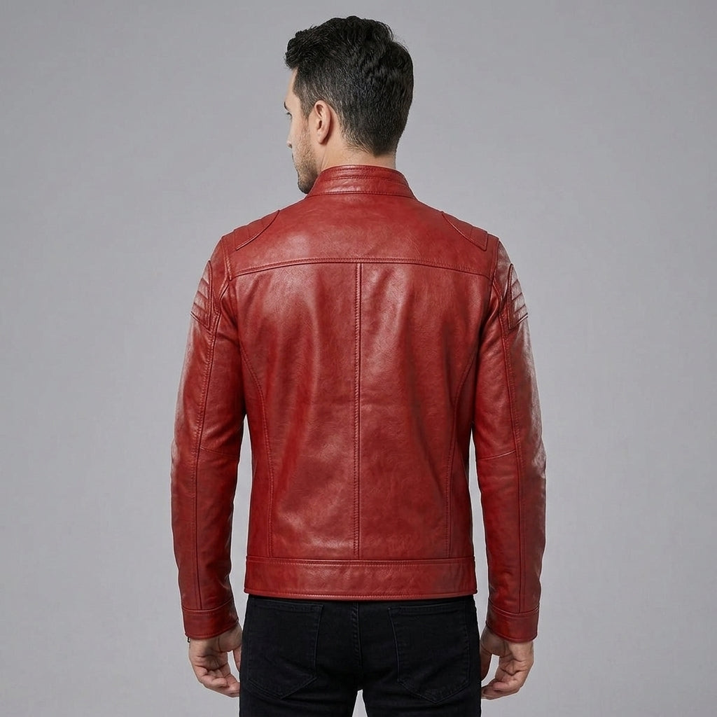 Men's Red Leather Jacket