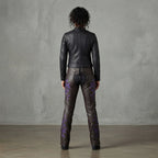 Women Black and Purple  Leather Chaps