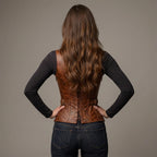 Women's Unique Brown Leather Corset