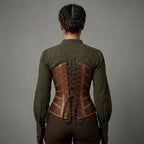 Women's Brown Leather Corset