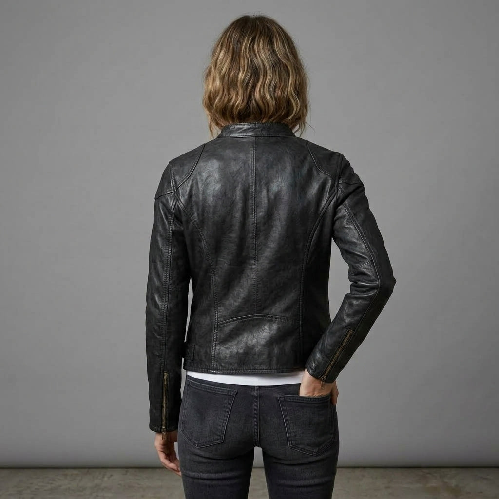 Women's Black Leather Jacket