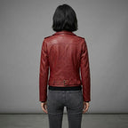 Buy Women's Red Leather  Jacket