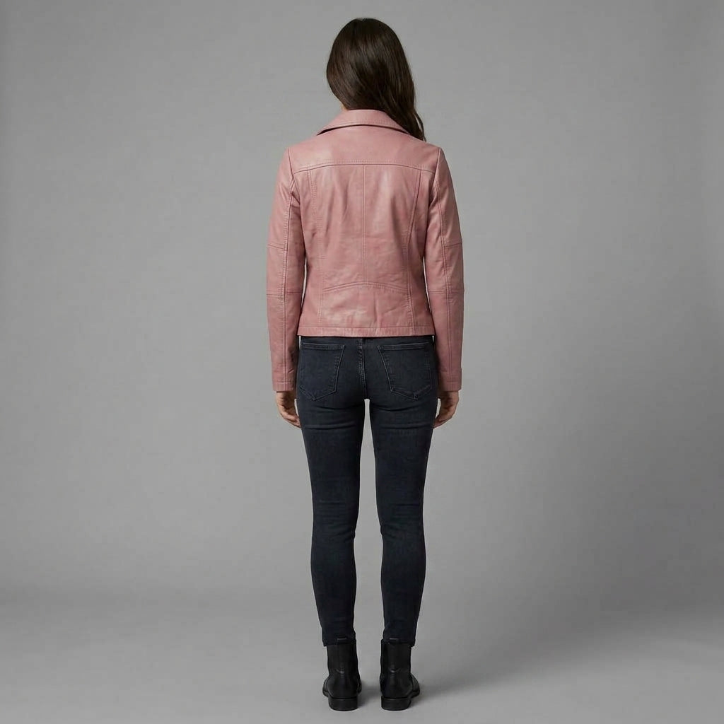 Buy Women's Pink Leather  Jacket