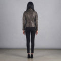 Buy Women's Dark Brown Rub-off Cafe Racer Leather Jacket