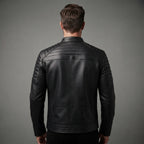 Men's Harvey Black Cafe Racer Leather Jacket