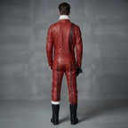Men's Red & White Leather Jumpsuit