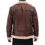 Klassische braune B3 Bomberjacke aus Lammfell für Herren