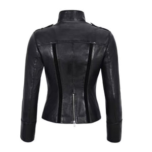 Biker Studded Italian Style Winter Black Jacket Leather Outlet