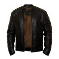 Schwarze Lederjacke Herrenmode