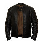 Schwarze Lederjacke Herrenmode