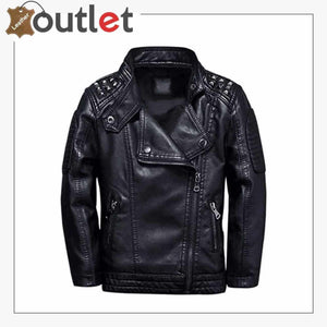 Black Leather Jacket Studded