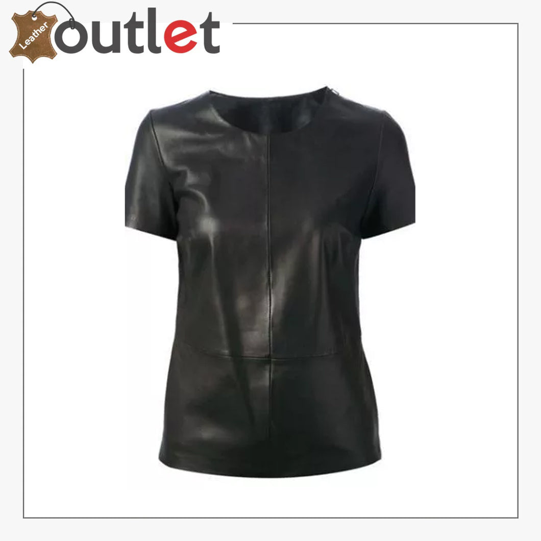 Black Leather Shirt Womens