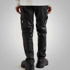 Men's Black Sheepskin Leather Biker Pants – Premium Motorcycle Riding Trousers