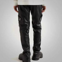 Load image into Gallery viewer, Black Mens Leather Sheep Skin Leather Biker Pant
