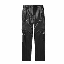 Load image into Gallery viewer, Black Mens Leather Sheep Skin Leather Biker Pant
