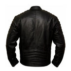 Schwarze Lederjacke Herrenmode