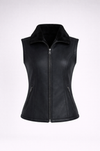 Women's Black Shearling Vest