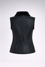 Women's Black Shearling Vest