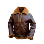 Klassische braune Lederbomberjacke