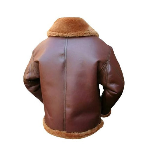 Klassische braune Lederbomberjacke