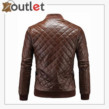 Load image into Gallery viewer, Brown Leather Bomber Jacket Mens
