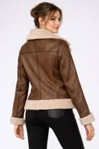 Women's Brown B3 Shearling Bomber Jacket