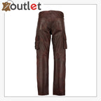 Brown Military Cargo Motorcycle Leather Pants Leather Outlet